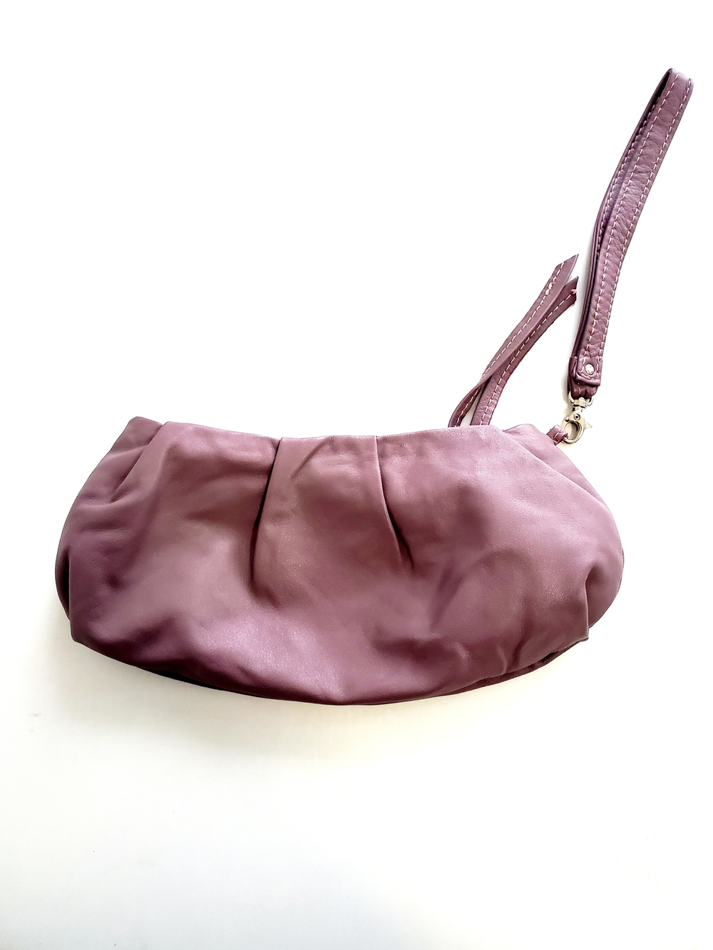 Vera Pelle Dusty Mauve Wristlet Clutch